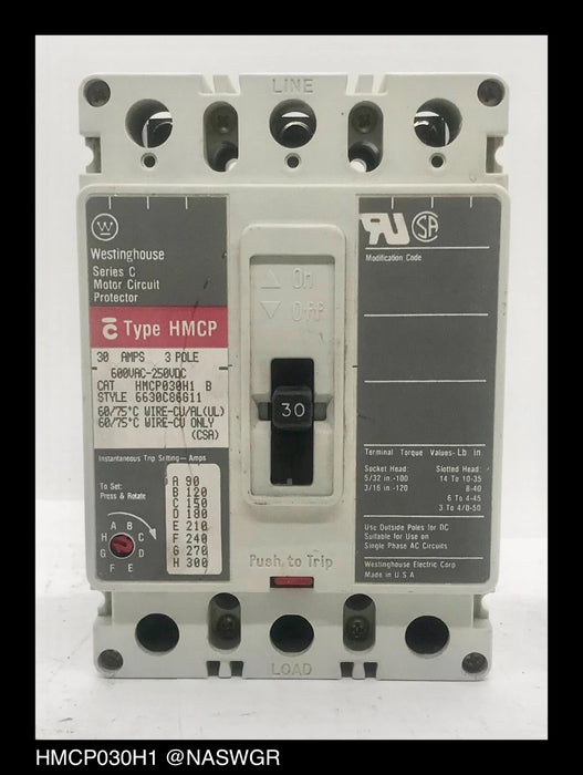 Westinghouse HMCP030H1 Motor Circuit Protector - 30 Amp