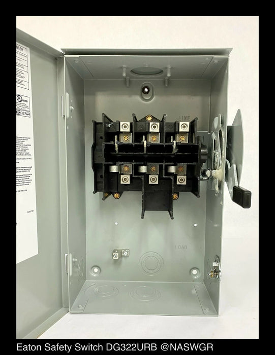 Eaton DG322URB General Duty Safety Switch - 60A/240V/3P/N3R - Unused
