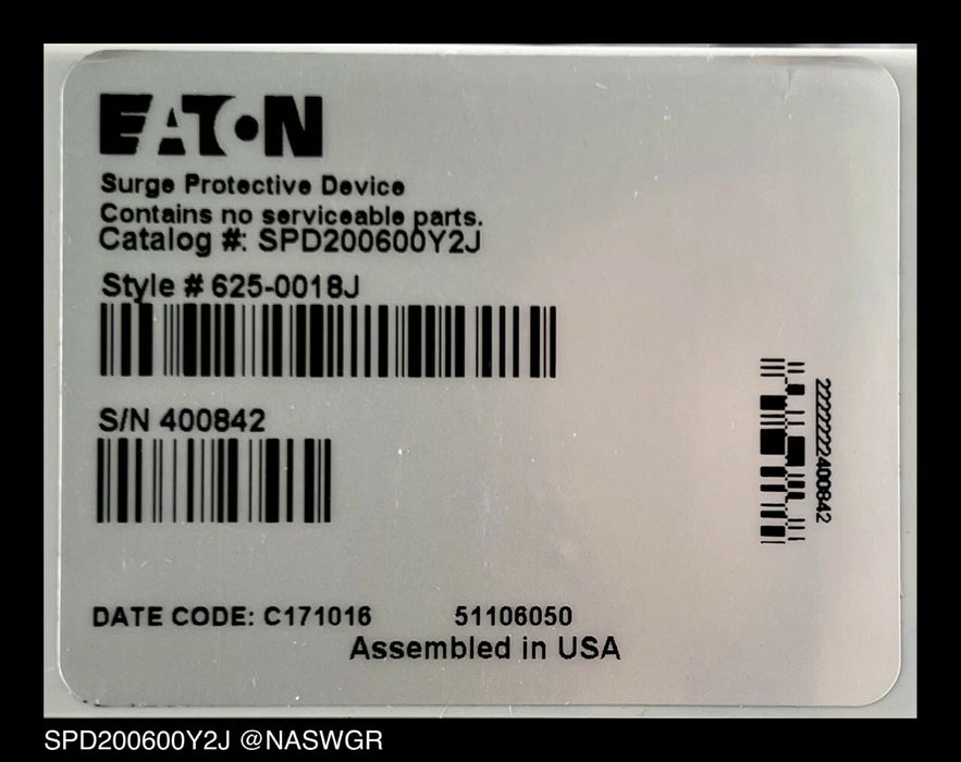 SPD200600Y2J - Eaton SPD200600Y2J Surge Protection Device - Unused Surplus