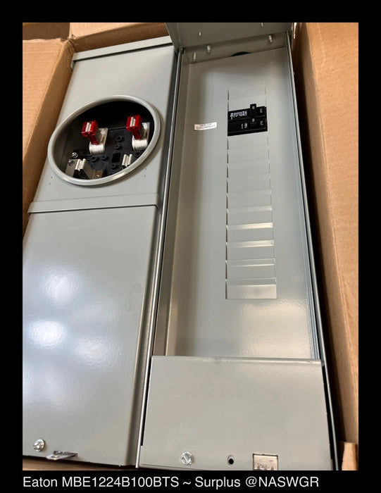 Eaton MBE1224B100BTS Meter Breaker EUSERC Type BR - 100A-120/240V - Surplus - 3R