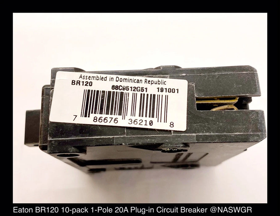 Eaton BR120 Molded Case Circuit Breaker - 20 Amp - 10 Pack - Unused Surplus