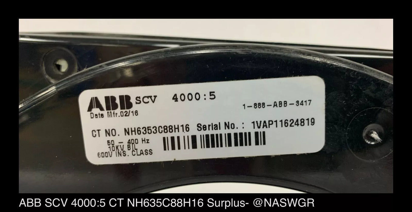ABB SCV Current Transformer 4000:5 NH6353C88H16 - Surplus
