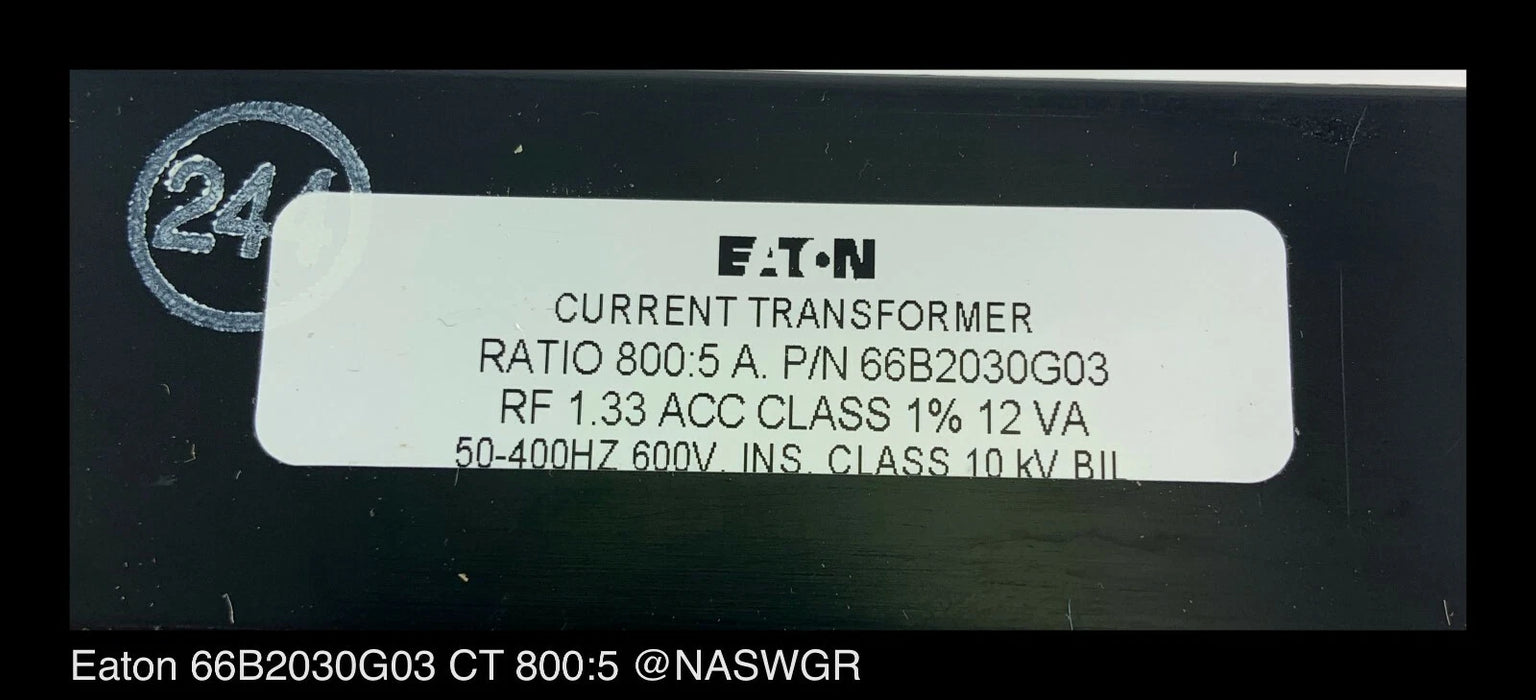 Eaton M080-801 Split Core Current Sensor - 800:5 - Unused Surplus