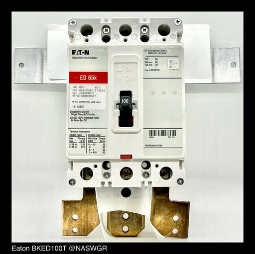 Eaton BKED100T Main or Subfeed Breaker Kit - 100 Amp - Unused Surplus ED3100BP10