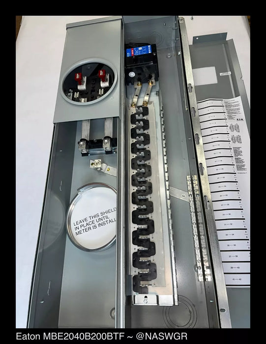 Eaton MBE2040B200BTF Meter Breaker EUSERC Type BR - 200A-120/240V - Surplus
