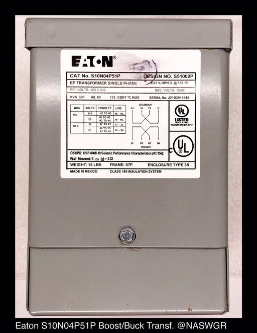 Eaton S10N04P51P Boost/Buck Encapsulated Transformer .5KVA - Surplus