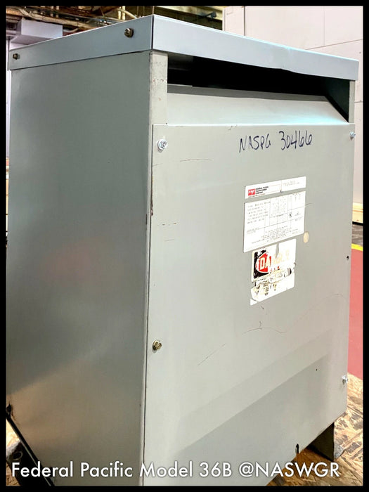 Federal Pacific Model 36B Dry Type Transformer