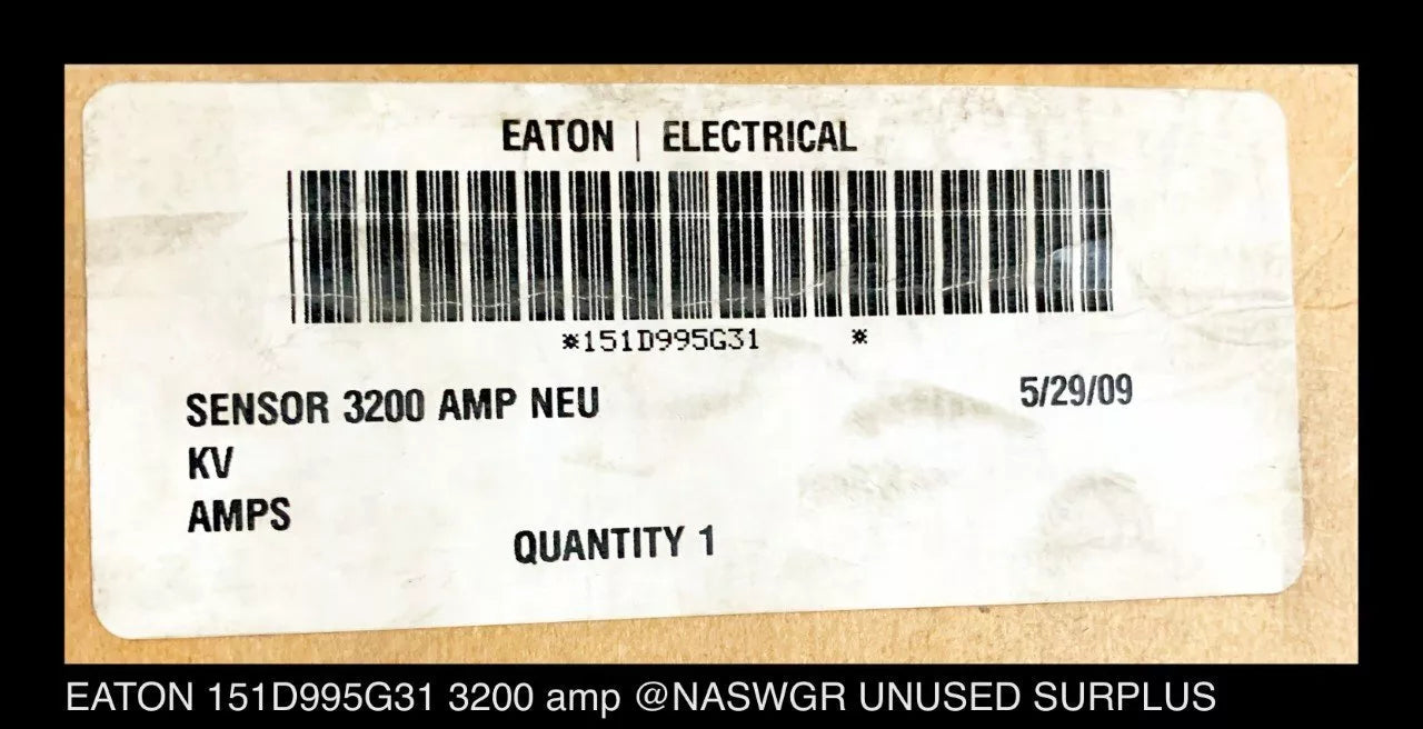 EATON Cutler-Hammer 151D995G31 Neutral Current Transformer 3200 amp