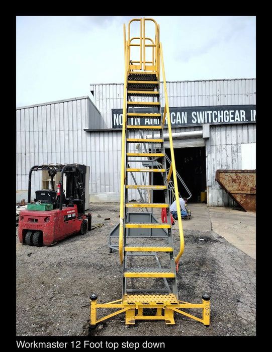 Cotterman Workmaster Super-Duty Rolling Ladder 12 Foot Top Stepdown