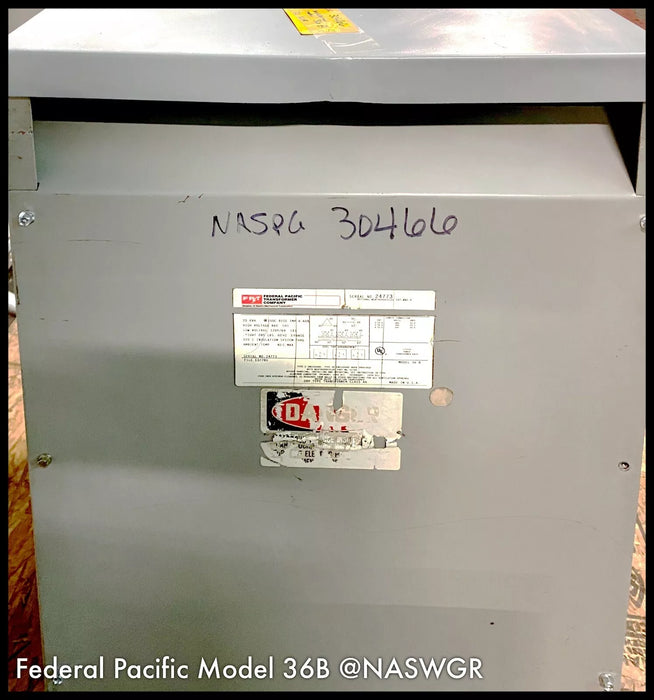 Federal Pacific Model 36B Dry Type Transformer