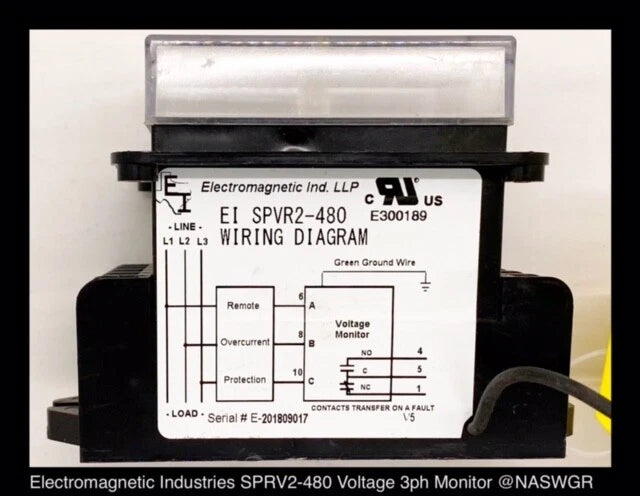 Electromagnetic Industries, LLC EI-SPVR2-480 Voltage Monitor