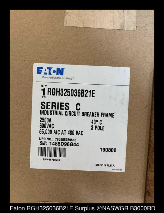 Eaton RGH325036B21E Circuit Breaker - 2500 Amp - Unused
