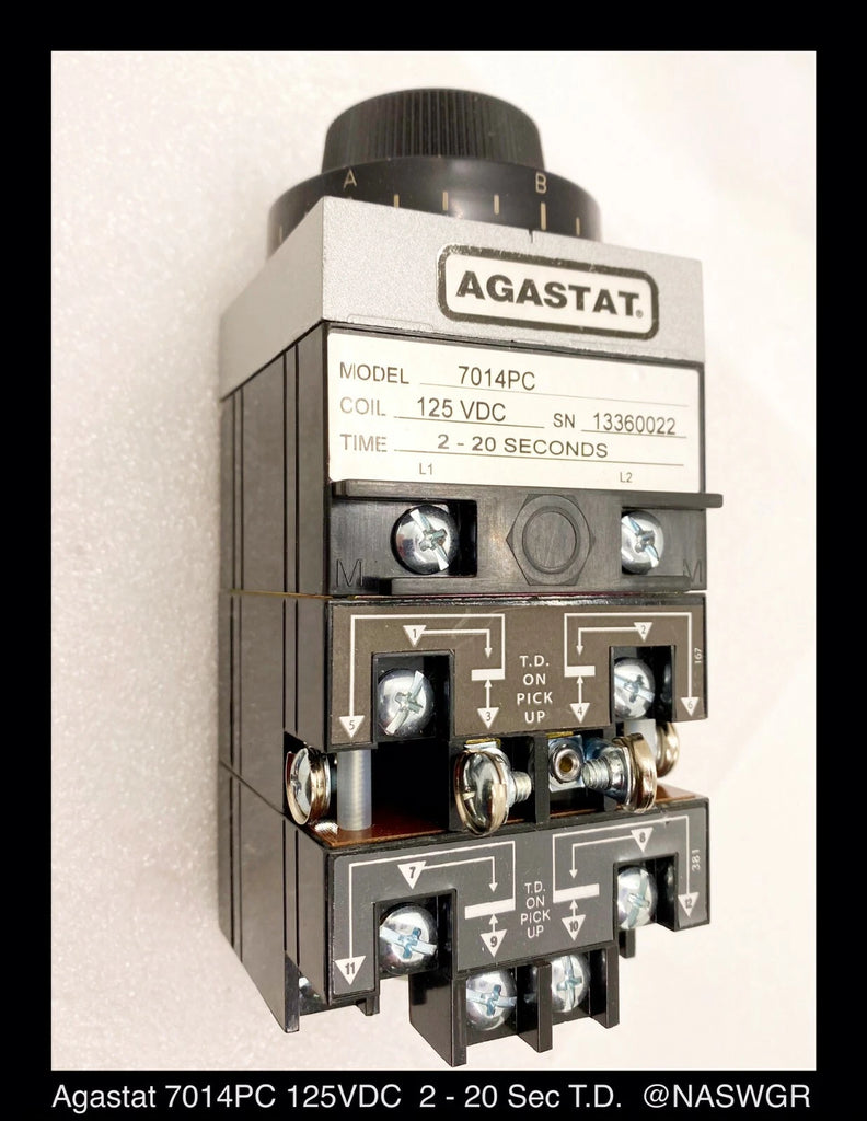 Agastat 7014PC Relay 2-20 Seconds - Unused Surplus - 125VDC