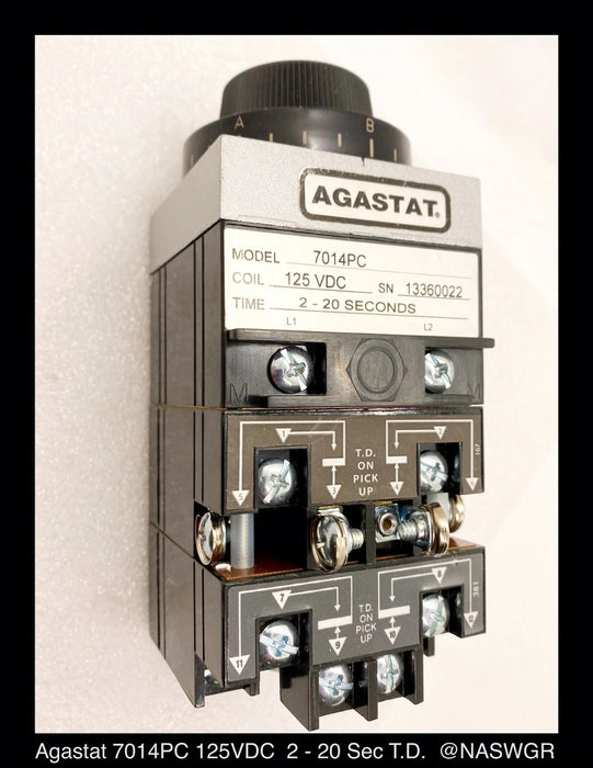 Agastat 7014PC Relay 2-20 Seconds - Unused Surplus - 125VDC