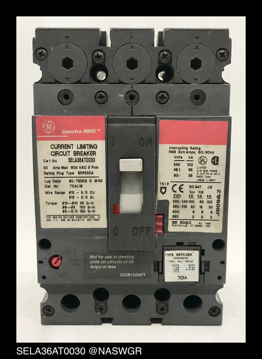 GE Spectra RMS SELA36AT0030 Circuit Breaker - 30 Amp