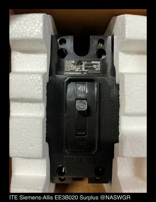 ITE EE3-B020 Molded Case Circuit Breaker - 20 Amp - Unused Surplus