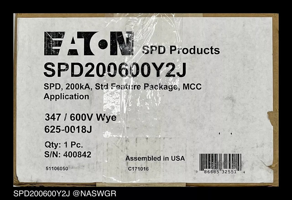 SPD200600Y2J - Eaton SPD200600Y2J Surge Protection Device - Unused Surplus
