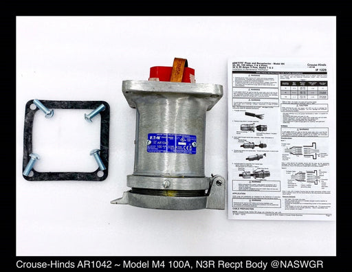 Eaton Crouse-Hinds AR1042 Series Arktite AR Receptacle 100A, 600VAC, 250VDC