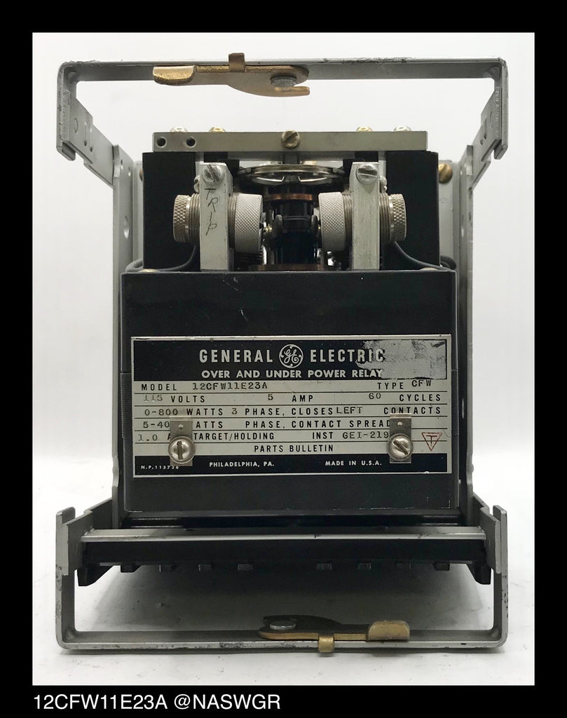 GE 12CFW11E23A Over & Under Power Relay - 5 Amp, 115vAC