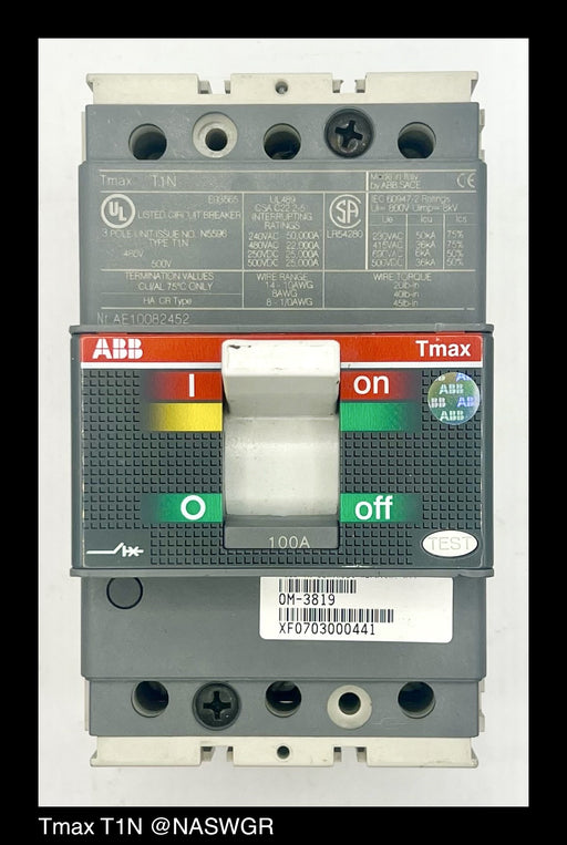 ABB Tmax T1N Molded Case Circuit Breaker - 100 Amp