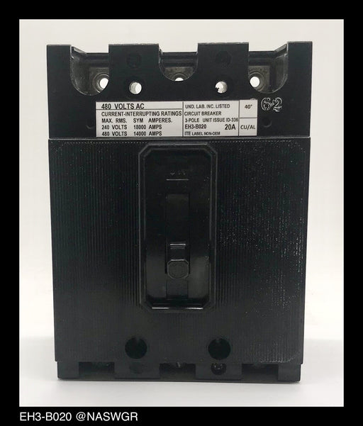 ITE EH3-B020 Molded Case Circuit Breaker ~ 20 Amp