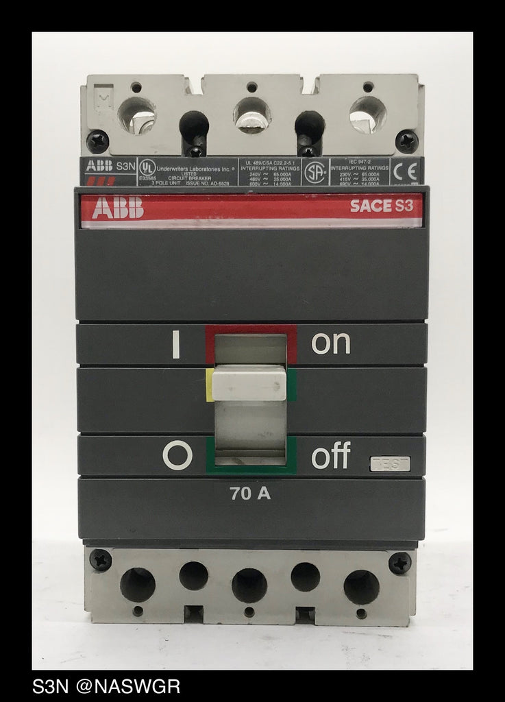 ABB Sace Isomax S3N Molded Case Circuit Breaker ~ 70 Amp
