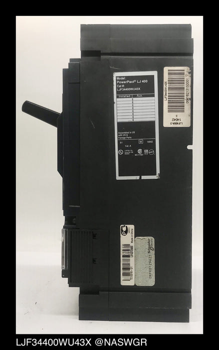 Square D LJF34400WU43X Molded Case Circuit Breaker ~ 400 Amp