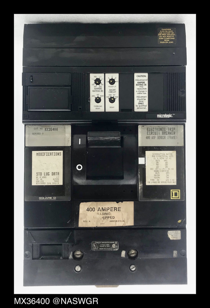 Square D MX36400 Molded Case Circuit Breaker ~ 400 Amp