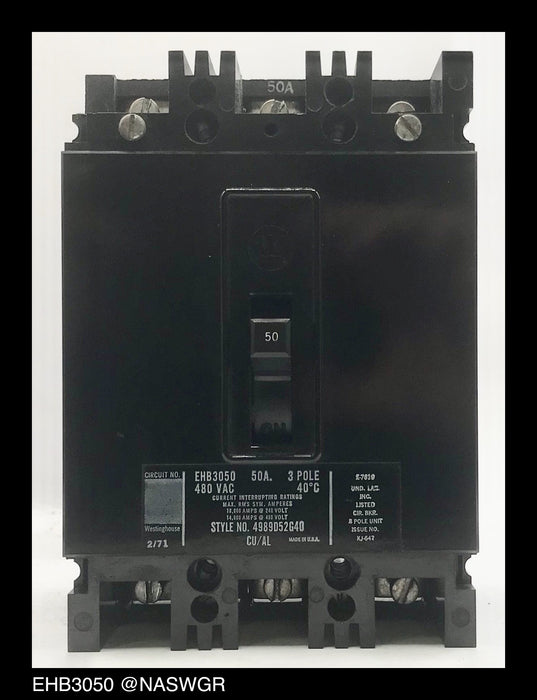 Westinghouse EHB3050 Molded Case Circuit Breaker - 50 Amp