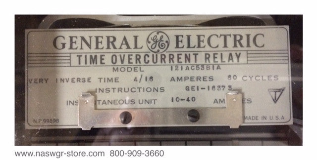 12IAC53B1A ~ GE TIME OVERCURRENT RELAY ~ GE 12IAC53B1A