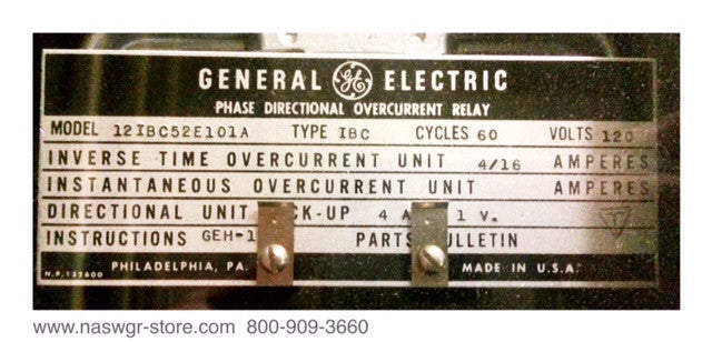 12IBC52E101A ~ GE 12IBC52E101A Phase Directional Overcurrent Relay