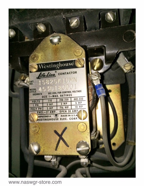 Westinghouse 15825K1DMN Life Line Contactor