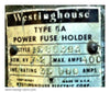 1585393 , Westinghouse Type BA Power Fuse Holder , PN: 1585393