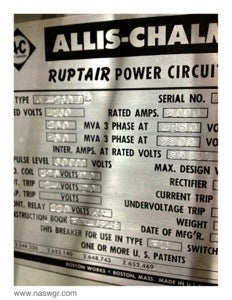 Allis Chalmers AM-250DE Circuit Breaker (E/O,D/O) - 1200 Amp