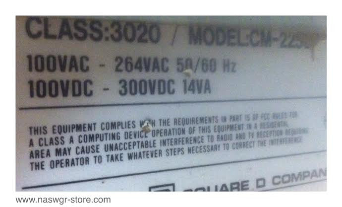 CM-2250 ~ Square D Power Logic CM-2250 Circuit Monitor ~ 264 VDC