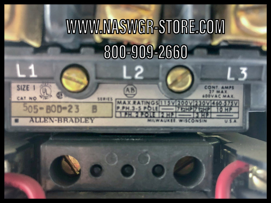 Allen Bradley 2100 Series Size 1 18" Reversing Fusible Motor Control Center Bucket