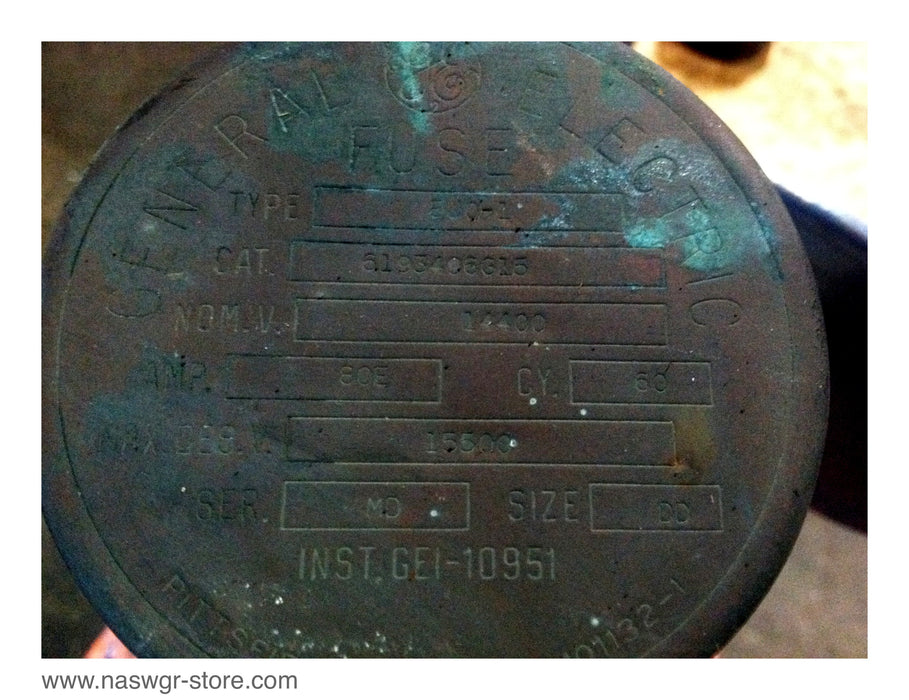 6193496G15 , GE Fuse , Type: EJO- 1 , 60 cycle , 6193496G15