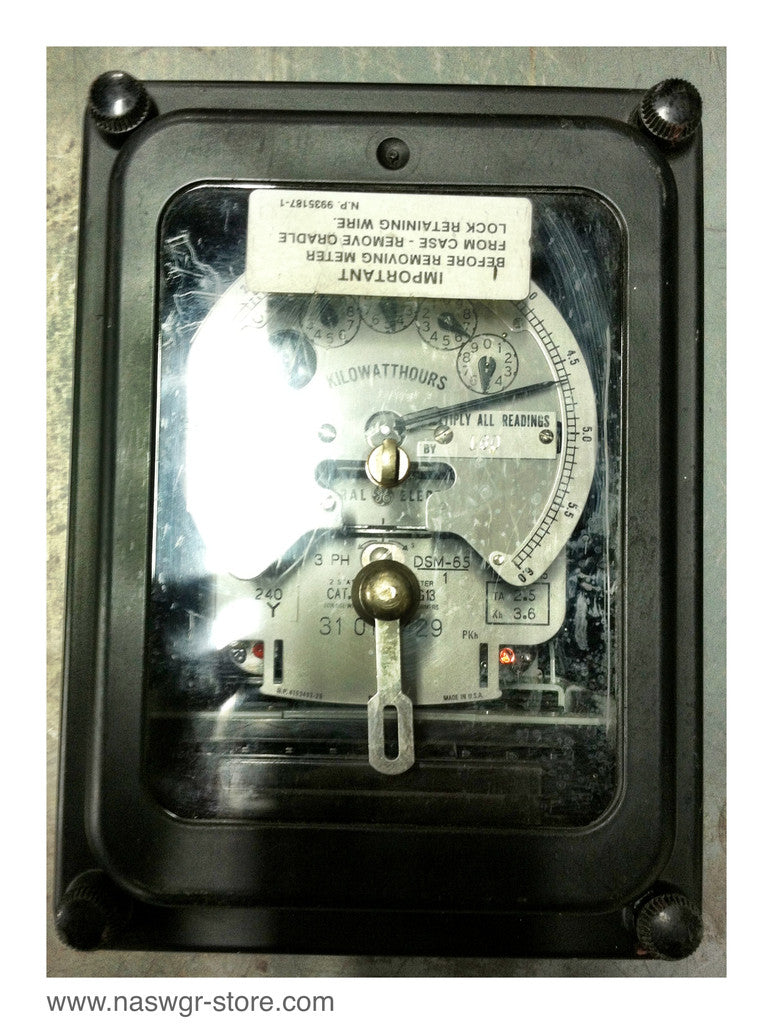 700X67G13 , GE 700X67G13 Kilowatthours Meter , DSM-65 , 60 Hz. , PN: 700X67G13