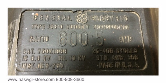 750X10G8 ~ GE 750X10G8 Current Transformer ~ Ratio: 600:5