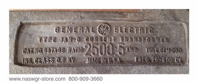 837X68 ~ GE 837X68 Current Transformer ~ Ratio: 2500:5