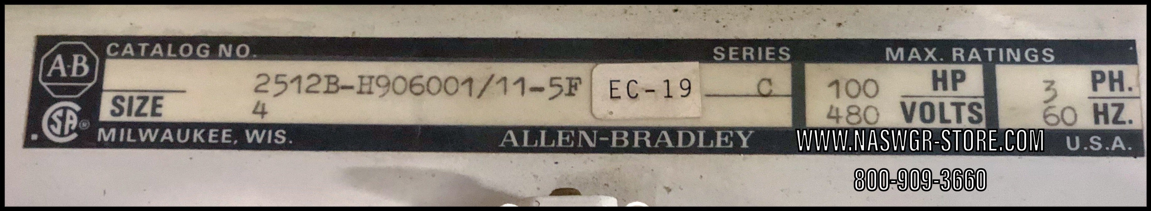 Allen Bradley 2100 Series Size 4 46" Fusible Combination Bucket
