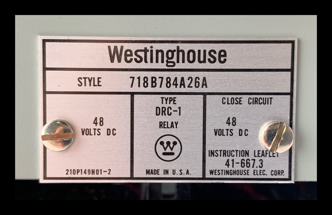 Westinghouse DRC-1, 718B784A26A Reclosing Relay - 48vDC