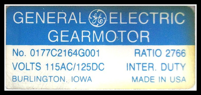 GE 0177C2164G001 PowerVac Charging Motor