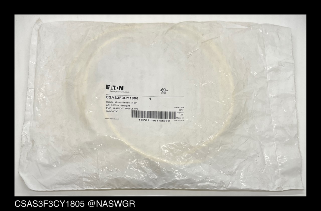 Eaton Global Plus Connector Cable, CSAS3F3CY1805 - Unused
