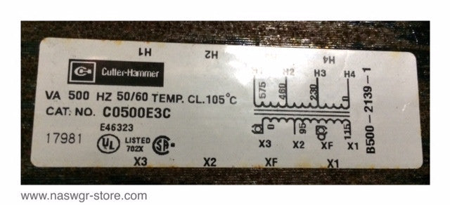 C0500E3C ~ Cutler Hammer C0500E3C Transformer