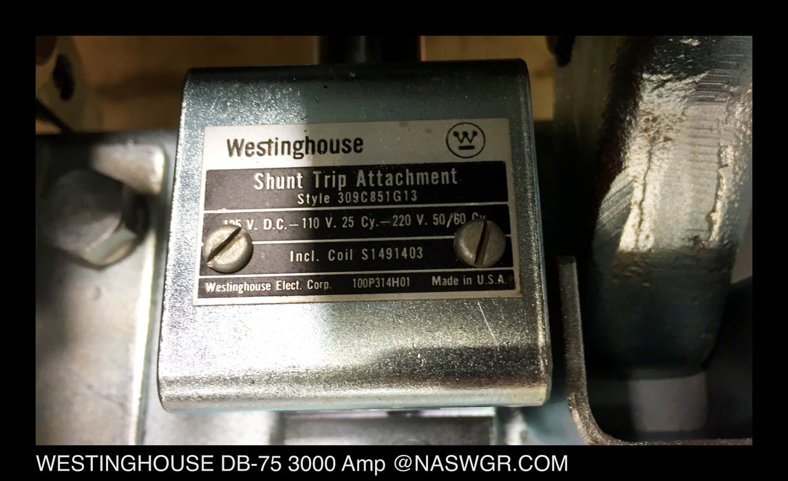 Westinghouse DB-75 Circuit Breaker (E/O,D/O) - 3000 Amp