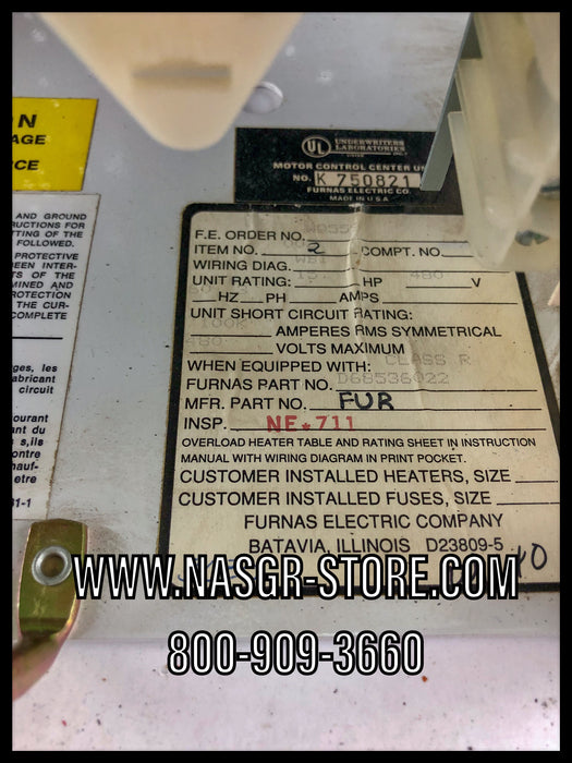 Siemens Furnas Systems 89 12" Size 2 Fusible Combination Bucket