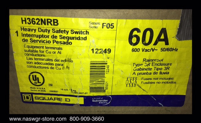 H362NRB ~ Unused Surplus Square D H362NRB Heavy Duty Safety Switch