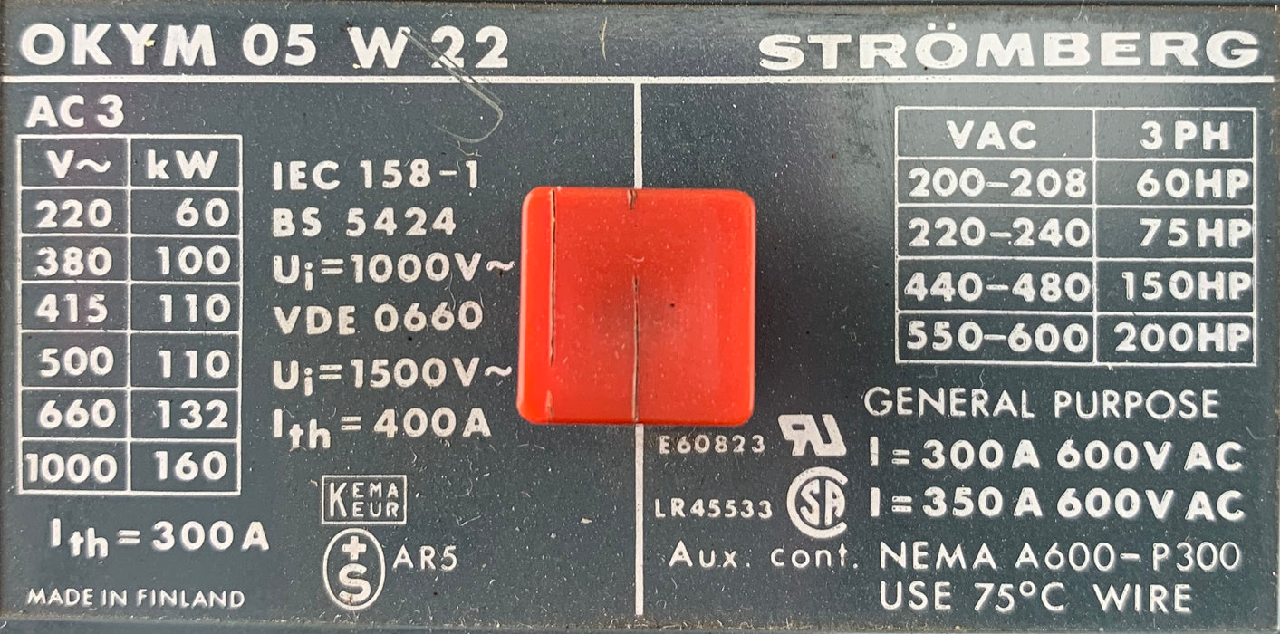 OKYM 05 W22 - ABB/Stromberg Contactor
