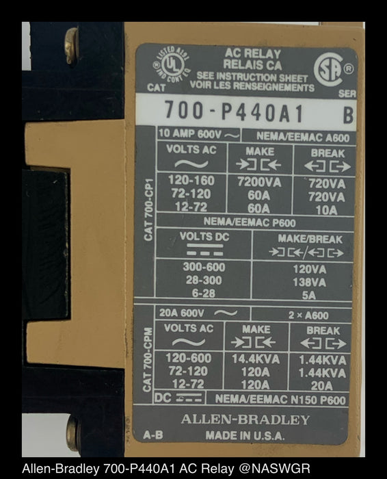 Allen-Bradley 700-P440A1 AC Relay